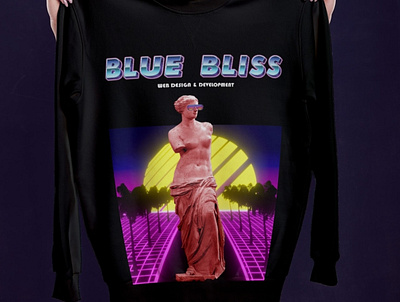 Vaporwave sweater - Blue Bliss branding clothing photoshop vaporwave