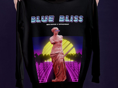 Vaporwave sweater - Blue Bliss