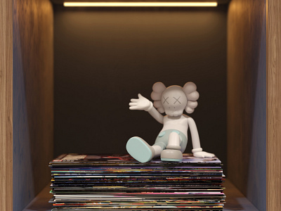 kaws fan room 3d 3dsmax cg art design illustration render visualization visualizator