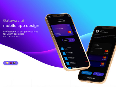 Gateway ui mobile app design! app branding design icon minimal ui ux vector web