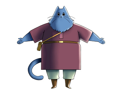 Búho cat characterdesign fantasy illustration krita turnaround