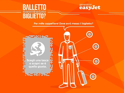 easyJet Facebook Game cookiesandpartners easyjet facebook app game generation easyjet graphic design illustration orange outlines simple ui ui design ux design vector