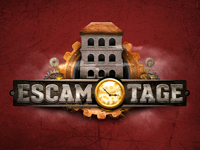 Escamotage Escape Room 3d adobe photoshop andre mecha brand branding design escamotage escape escape room icon illo illustration illustrator logo logo 3d logo design ps raster skeumorphic typo