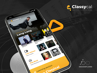 Classycal Music app UI | Designflows 2019 app classical classical music ios iphonex mobile music app music app ui music ui sketch ui ui design
