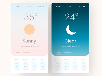Weather app concept app design designs minimalistic ui uidesign uidesigner uiux weather app xd