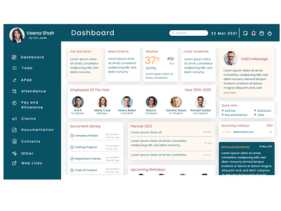Dashboard adobe xd dashboard ui employee app portal design ui design uxdesign web design xd
