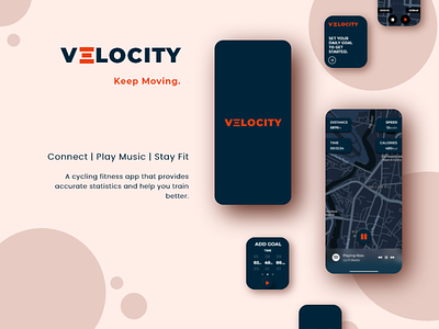 Velocity Cycling App adobe xd app design branding cycling app dark mode dark theme dark ui ui design xd