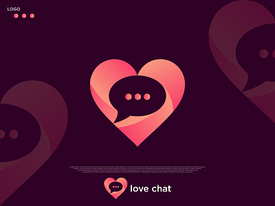 LOVE CHAT chat logo creative logo design flat logo illustration logo logo and branding logo design logotipe love chat logo love logo minimal logo modern modern logo uniqui