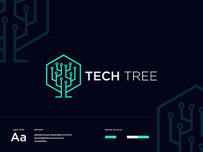 tech tree creative logo flat logo gradient logo logo and branding logo design minimal logo minimalist logo modern logo tech logo tree logo