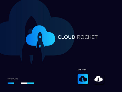 cloud rocket cloud logo creative logo flat logo gradient logo logo and branding logo design minimal logo minimalist logo modern logo rocket logo