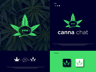 Cannabis + Chat  Modern Minimalist Logo