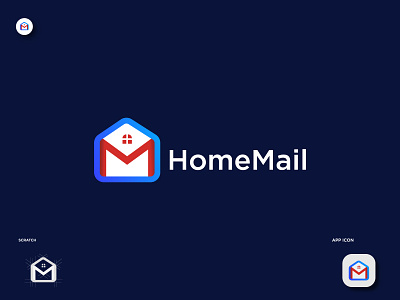 Modern "Home + Mail" logo and branding | Logo design app icon brand identity branding creative logo design flat logo gradient logo home logo home mail logo logo logo and branding logo design logo folio logo mark mail logo minimal logo minimalist logo modern home logo modern logo