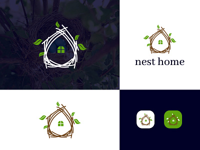 Nest Home logo app icon best logo design brand identity creative logo flat logo home logo logo logo and branding logo design minimal logo modern logo nest home logo nest logo symbol