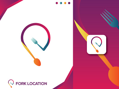 FORK LOCATION LOGO & BRANDING app logo brand identity branding creative logo design flat logo fork location logo fork logo gradient logo location logo logo logo and branding logo design minimal logo minimalist logo modern logo symbol