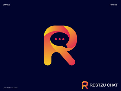 MODERN 'R' CHAT LOGO & BRANDING | MODERN LOGO | LOGO FOLIO