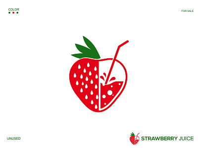 STRAWBERRY JUICE LOGO & BRANDING | MODERN LOGO | LOGO FOLIO