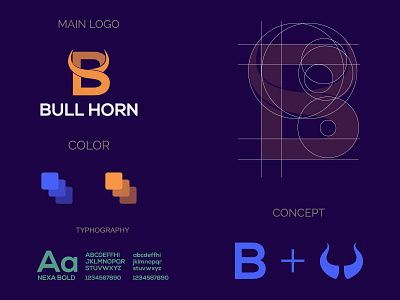 BULL HORN LOGO & BRANDING | B + HORN LOGO | LOGO FOLIO b horn logo b icon b letter logo b logo brand identity bull horn logo creative logo design flat logo horn icon horn logo logo logo branding logo design minimal logo minimalist logo modern letter logo modern logo