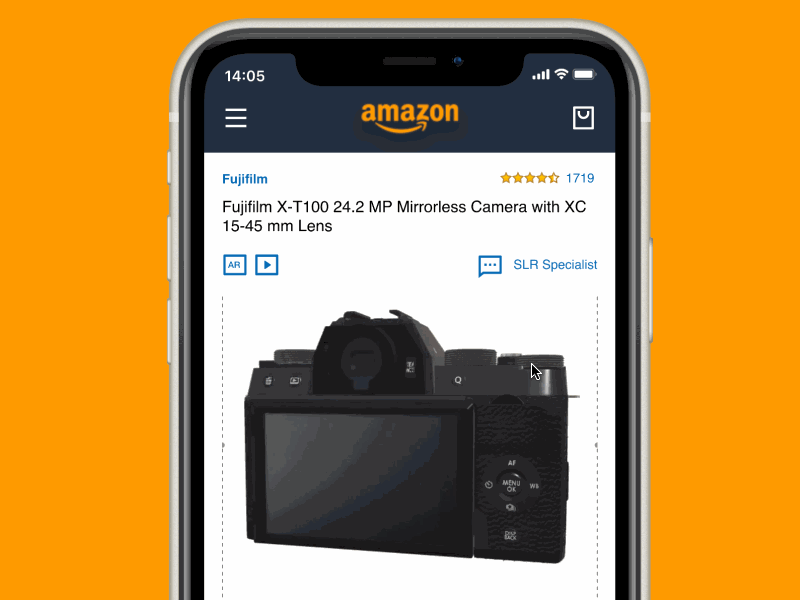 Amzaon Product Discovery — AR and Video amazon app augmented reality ecommerce motion