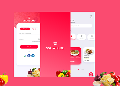 Food App app branding design figma mobile ui ux