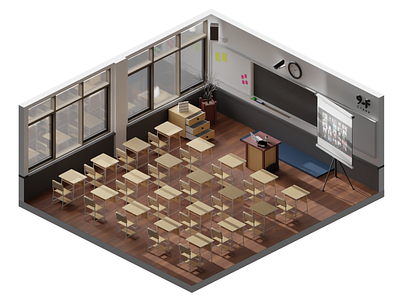 Lowpoly Classroom Type1