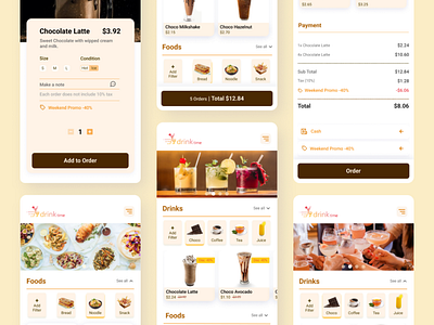 Drinktime Cafe Order Online cafe coffeeshop designideas graphic design ui ui design ui exploration uiux ux