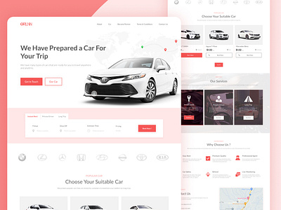 Car Rental Services Web Design car rental design graphic design rent rental car rental car web ui ui design ui rent ui rental car ui web uirental uiux ux web design webrental