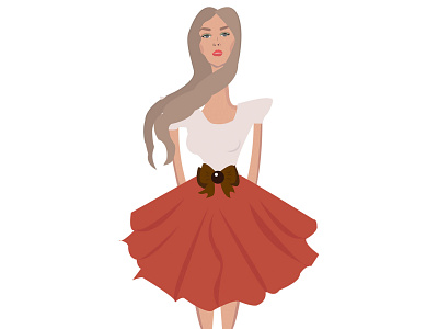 Blonde beautiful blonde bow design dress fashion fashion illustration flat flat illustration girl girl illustration girls illustration skirt vector vector art vectorillustration