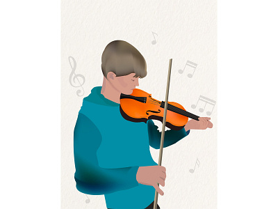 Violinist boy illustration music music art music artwork design musician musicians notes playing the violin treble clef vector vectorart viola violin violinist violinista