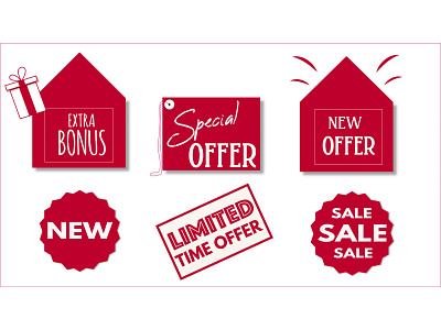 Offers pack 6 pcs bonus envelope icon set new offer offer set offers sale sale logo sale set vector
