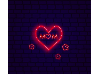 Mothers day3 happiness heart love mom mother mothers day mothersday neon neon light neon lights neon sign vector