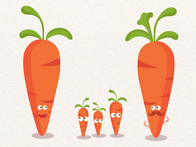 Carrot Family carrot carrots cartoon cute diet food healthy diet healthy food illustration organic organic food salad slim snack superfood vector vegetable vegetables