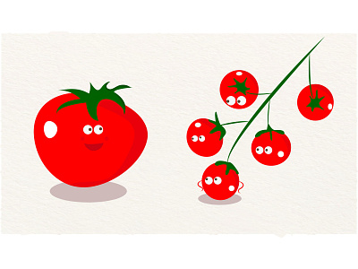 Happy tomatoes cartoon diet healthy food superfood tomato tomatoes vector vegetable veggies