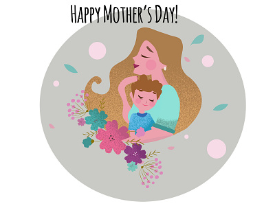 Mothers Day card cartoon celebration happiness holiday card love mom moms day mother mothers day mothersday mummy son true love vector