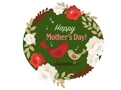 Happy Mother's Day card cartoon congratulations flowers happy mothers day mom mom and kid moms card moms day mother mothers day mothers day flyer mothersday vector