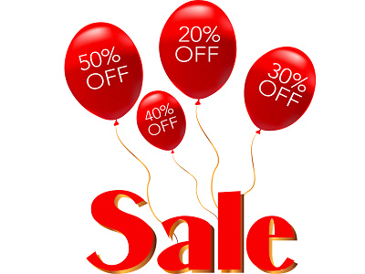 Red balloons sale commercial discount promotion sale sale price tag sales event