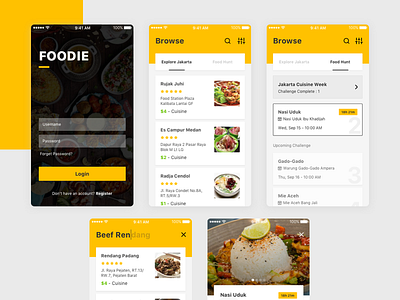 Foodie App Exploration app food mobile search yellow