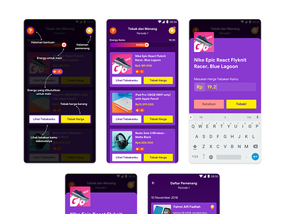 Exploration Trivia Page app dark game mobile purples trivia ui ux