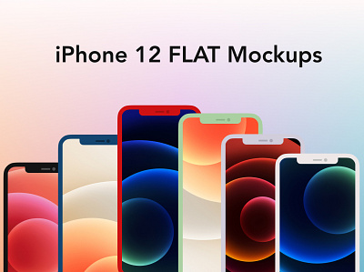 iphone 12 flat mockups cover app design design figma flat design ios iphone ui