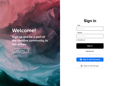 Sign in form - Daily Challenge 01 #DailyUI design sign in signup form web design