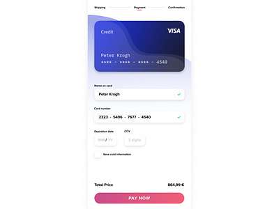 Daily UI Challenge #002 app design challenge checkout design figma graphic design payment web