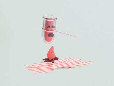 hot test tube 3d art blender blender3d icon illustration render ui ux zbruh