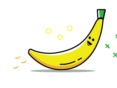 Banana Icon Kawai banana banana leaves bananas design eat flat flat design flat icon flat icon design flat icons food healty icon icons illustration kawaii minimal vegetables