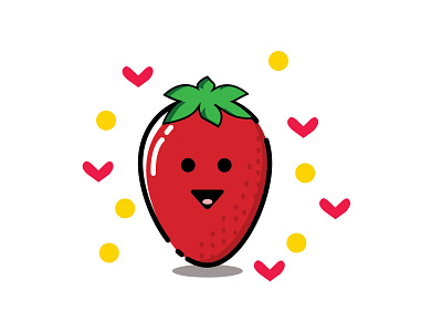 strawberry icon kawaii design eat flat flat design flat icon food fruit healty icon icons kawaii kawaii art kawaii food strawberry strawberryluna