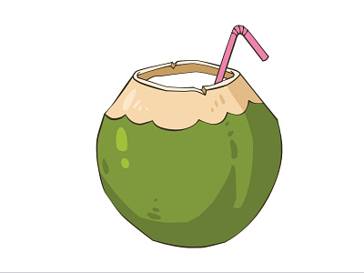 Coconut Icon Design coconut design eat flat flat design flat icon food icon icons illustration vector