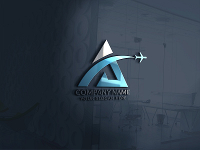 3d glass window logo design.