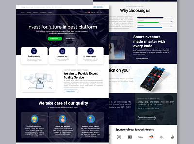 Investment Landing Page Design app branding design graphic design ui ux