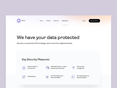 Omni - Security - v3 ai ai tool faq gdrp knowledge knowledge base knowledge management landing landing page omni security security page web