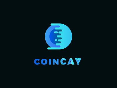 CoinCay - Logo Design blue cay coin flat logo material minimal modern sleek