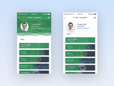 Questy - Profile page concepts app flat light material minimal q questy ui ux