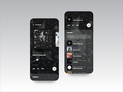 Music App Concept 2019 app blur dark mobile ui music music app music player player player ui ui uiux ux